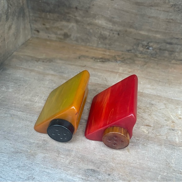 Vintage Retro Mid Centrury Bakelite S&P Shakers Salt Pepper - Picture 6 of 14